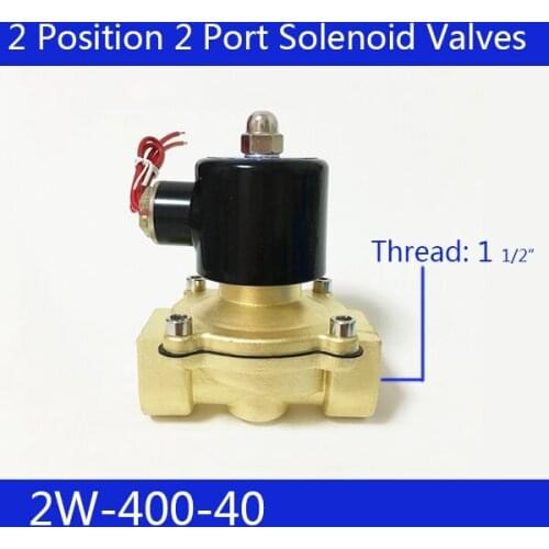 Free Shipping 1-1/2" 2 Position 2 Port Air Solenoid Valves 2W400-40 Pneumatic Control Valve 1.5" , DC12V DC24V AC220V