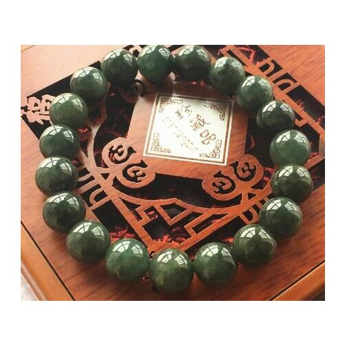 Free Shipping 10MM Certified Untreated Green Icy Jadeite Jade Bracelet Special offer 7.5 "