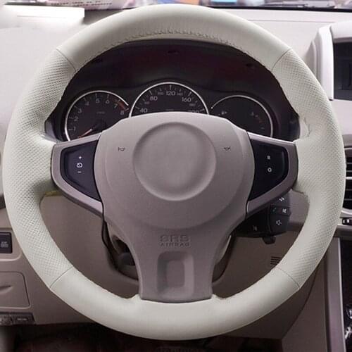 For Renault Koleos 2009-2014 Samsung QM5 Beige Genuine Leather Car Steering Wheel Cover Premium leather car accessories