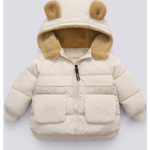 Childrens Down Padded Jacket for Girls Winter Clothes Boys Coats Plush Warm Clothing Fashion Ouerwear Kids Hooded Garment