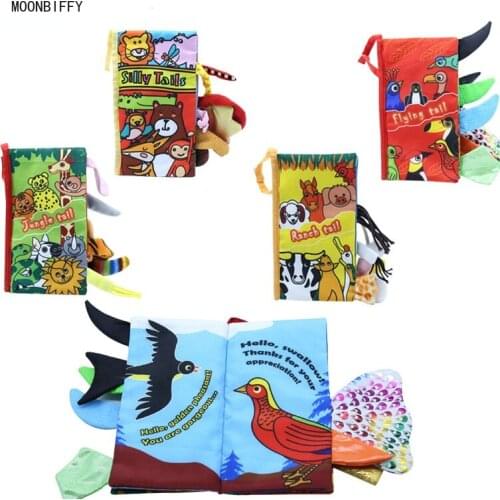 Children Early Education Cloth Book 3D Pop-up Book Tear Rotten Knowledge Map Animal Tail Stereo Toddler Toys Educational