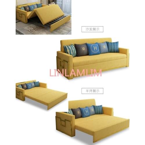 Linen hemp fabric sectional sofas Living Room Sofa bed set furniture alon couch puff asiento muebles de sala canape sofa cama