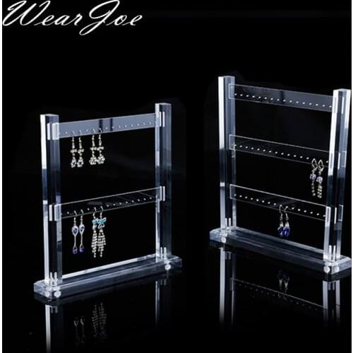 Top Acrylic Perspex Drop Long Earrings Jewelry Holder Display Stand Organizer Rack Ear Stud Presenting Rack Detachable Showcase