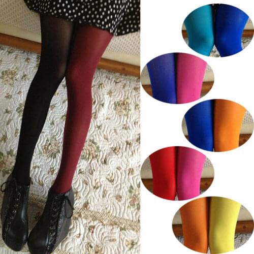 Hot Sexy Women Girl Patchwork Stretch Footed Skinny women legging Tights Pantyhose Stockings Candy Color Elastic Long Stocking