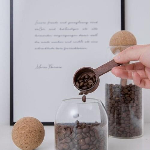 Round Tea Coffee Salt Spoon Wooden Black Walnut Spoon Coffee Spoon Beech Household Small Mini Wooden DIY Kitchen Cooking