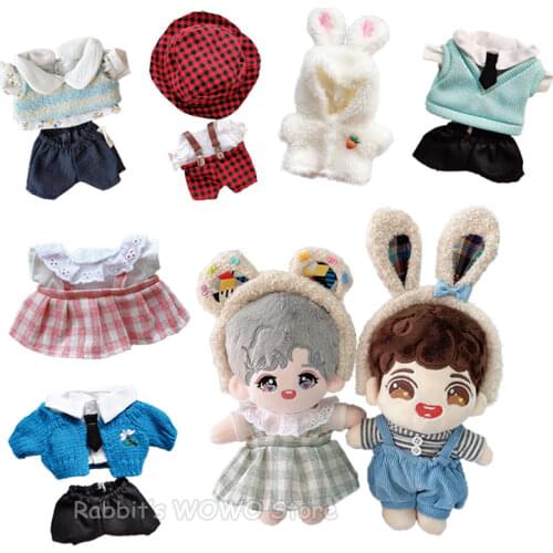 Doll Clothes for 20cm Idol Dolls Accessories Plush Dolls Clothing Sweater Stuffed Toy Dolls Outfit for Korea Kpop EXO Dolls
