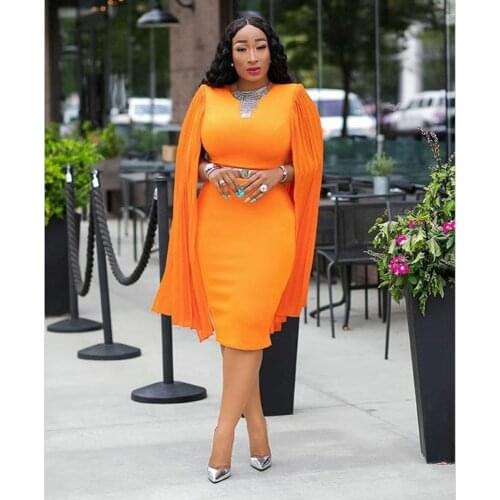 Fashion Kaftan Dubai Abaya Turkey Femme Robe Sashes Cloak Sleeve Muslim Mid-Dress African Dresses For Women Islamic Clothing