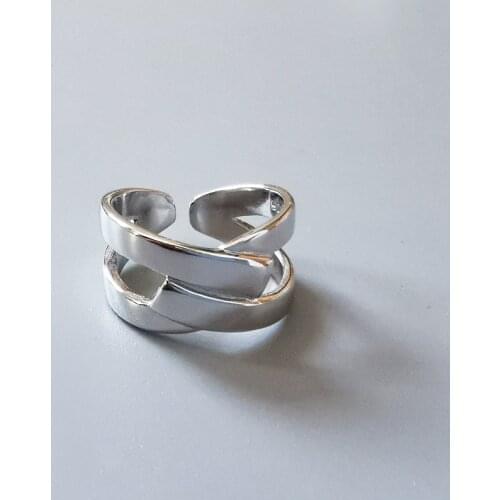 Fashion Female Big Cross Chain Finger Rings For Women Lover Wedding Jewelry Party Trendy Statement Rings Wholesale