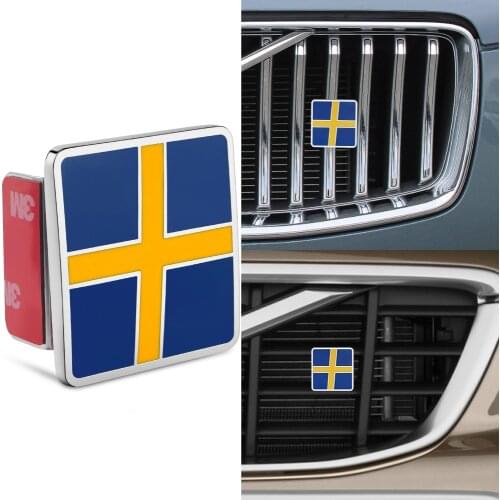 Sweden Flag Grille Sticker For Volvo XC90 XC60 XC40 S80 S60 S70 XC70 S90 V90 V60 V40 C70 D2 D5 T4 T5 T6 T8 Volvo Sticker