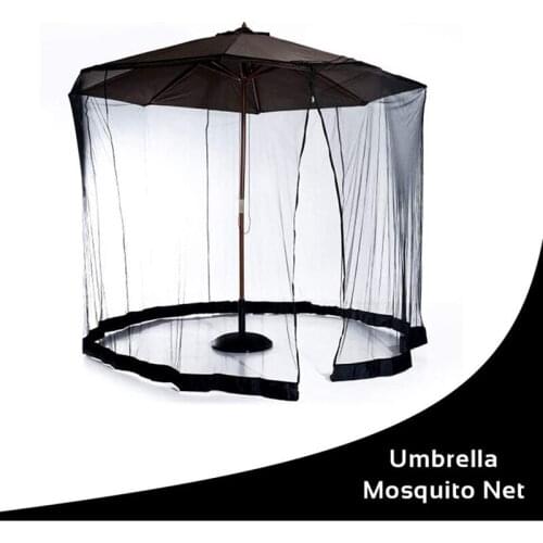 Newly Umbrella Table Screen Outdoor Patio Anti Mosquito Pest Net Cover with Zipper & Water Tube Adjustable Mesh Canopy Curtain