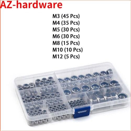 Nylon hexagonal lock nut Suit M3 M4 M5 M6 M8 M10 M12 304 Stainless steel hexagonal lock nut Suit 170 grain