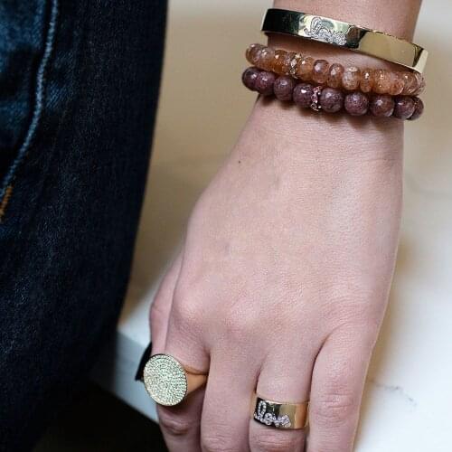 Gold color band ring 2019 Valentines day new arrived design for lover gift Love design classic rings