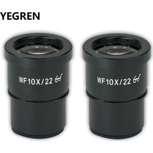 Pair WF10X Eyepiece Wide Field High Eye-point Optical Ocular Lens for Stereo Microscope Field of View 20mm or 22mm 10X