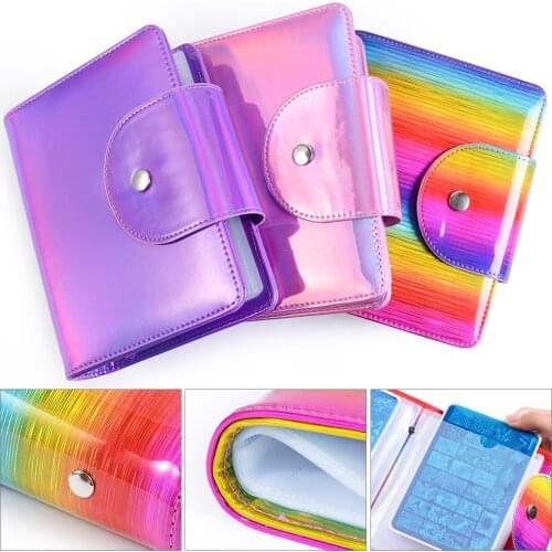 20Slots Nail Stamping Plate Holder Storage Bag For 9.5*14.5cm Plate With White Pad Fashion PU Leather Case Stamp Bag Organizer