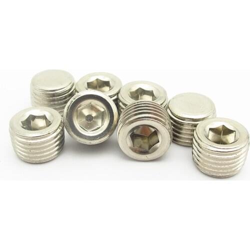 5PCS 1/4" BSP Male Thread Hex Socket End Cap Plug Pipe Fitting Coupler Connector Adapter For Water Fuel Gas