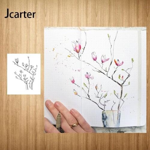 Budding Flowers Branch Rubber Stamps Scrapbooking Stencil Silicone Seals DIY Craft Embossing Folder Paper Decoration New Design