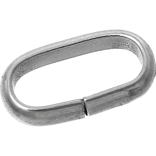DoreenBeads Stainless Steel Opened Jump Rings Oval Silver Color 10mm( 3/8") x 5mm( 2/8"), 200 PCs