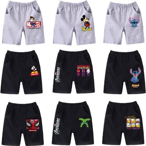 Disney plus Marvel Boys Shorts Cotton for baby Girls Brand The Avengers Shorts Toddler Panties children Beach Short Sports Pants