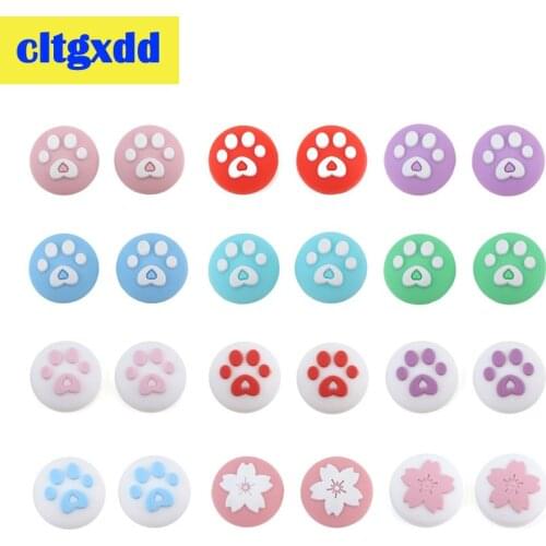 2pcs Cute cat paw Thumb Stick Grip Silicone Cap Joystick Cover For Nintend Switch Lite Joy-Con Controller Rocker Cap Case