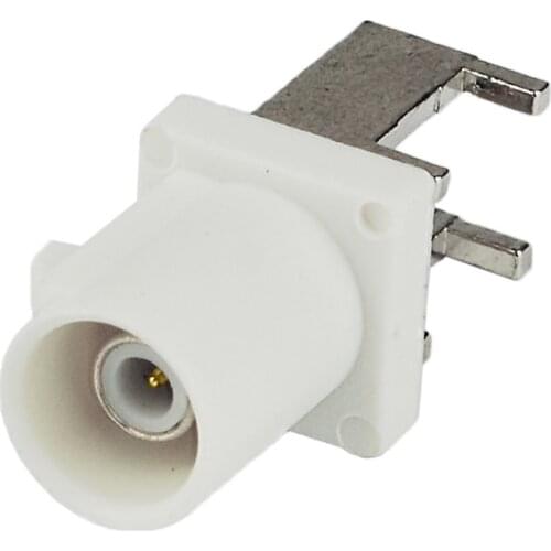 Superbat 10pcs Fakra White/9001 Plug End Launch PCB Mount Right Angle Fakra Radio Connector