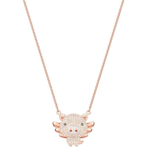 High Quality Fashion Gold Flying Pig Rope Chain Trend Cartoon Woman Gold Pendant Necklace Romantic Jewelry Gift For Best Friend