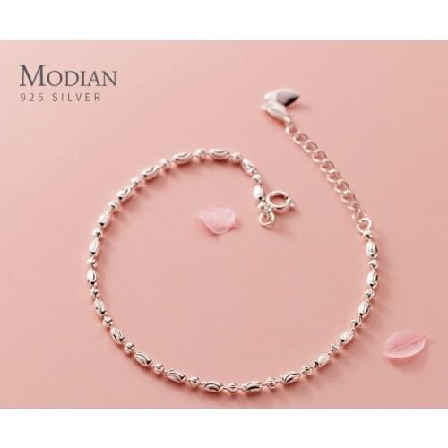Modian Vintage Pattern Simple Bracelet 100% Real 925 Sterling Silver Charm Female Bracelets For Women Fine Jewelry Pulseira