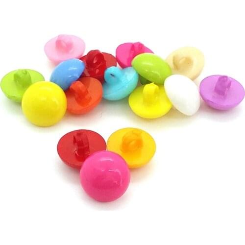 100pcs & 50pcs Colorful Mushroom Buckle Shank Buttons Plastic Decorative Button Candy Colors DIY For Dolls Toy Girl Dress 9/10mm