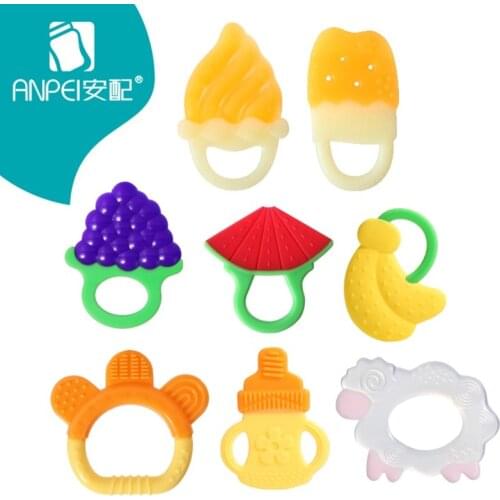 2018 ANPEI baby Teether Silicone Teethers Teething Cartoon shape Baby Chew Toy Silicone Baby Teether Toys BPA Free