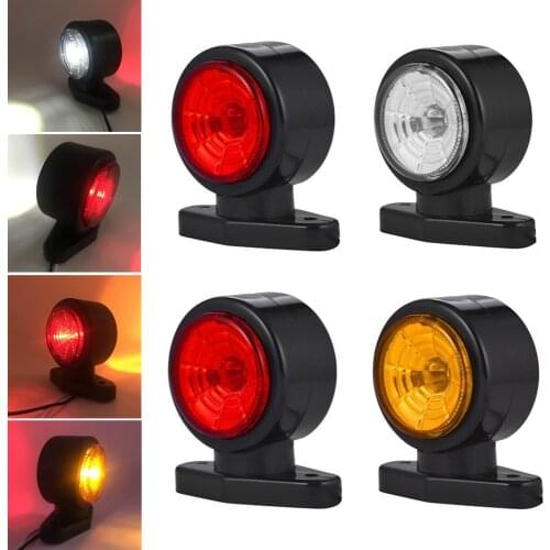 4PCS 12V-24V Car Truck Position LED Side Marker Light Signal Outline Lamps Red White Yellow For SUV Truck Lorry RV Bus Boat Tail