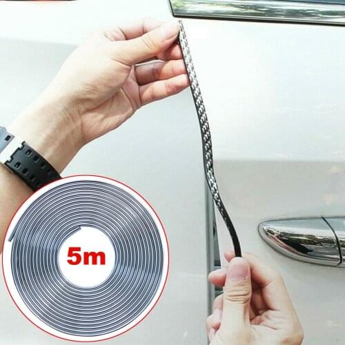 5m Car Anti-collision Electroplating Strips Car Door Seal Strip Opening Protection U-shaped Glossy Strips Auto Decal Stickers