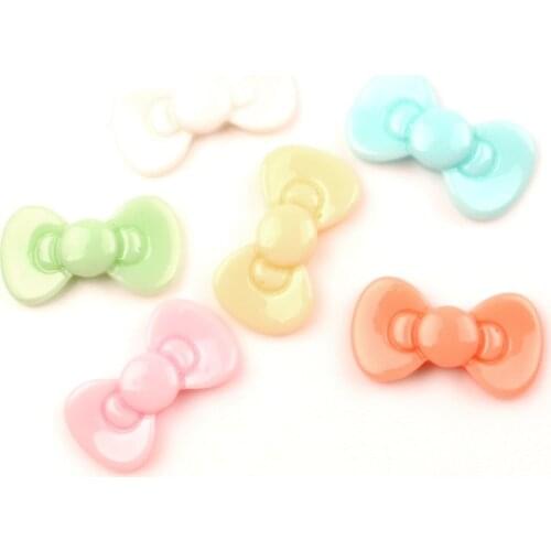 50Pcs 22x12mm Mixed Resin Bowknot Cabochon Flatback Decoration Crafts Embellishments For Scrapbooking Diy Accessories