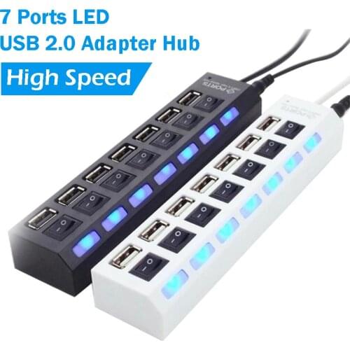 7 ports with switch hub 7 ports LED Hub usb2.0hub usb hub for computer