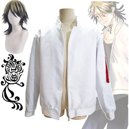 Anime Hanemiya Kazutora Valhalla Uniform Cosplay Jackets and Pants Tokyo Revengers Costumes Wig Sticker Kazutora Hanemiya Coat