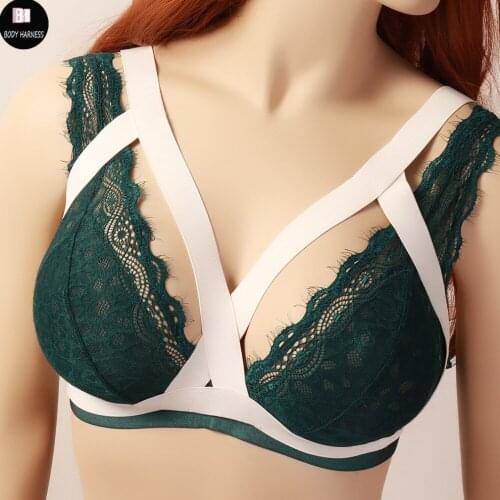 White Wedding Bridal Lingerie Harness Bra Sexy Body Harness Cosplay Bondage Dress Bustier Fetish Gothic Pole Dance Cage Bra