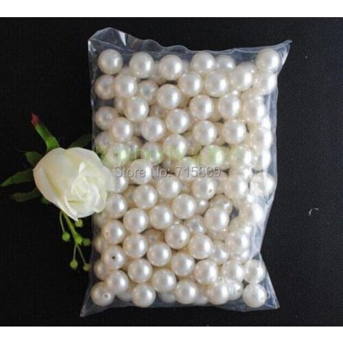 Free Shipping 190pcs 18mm Cream White Glass Pearls - High Quality Glass Pearls Beads