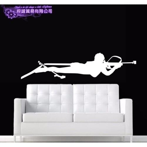 Biathlon Sticker Decal Skiing Ice Sports Posters Vinyl Pegatina Wall Decals Decor Mural Car Biathlon Decal