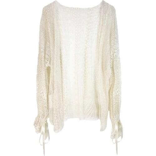 B1997 2019 spring and summer long sleeves new womens lace loose Prevent bask shirt cheap wholesale