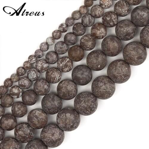 Domestic Snowflake Fashion Atreus New 4-12mm Matte Natural Stone Round Beads For Jewelry Making Suitable For Men Or Women