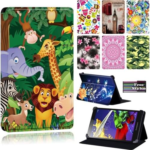 Tablet Case for Lenovo Tab 2 A7-10/A7-10F/Tab 4(8/8 Plus/10/10 Plus)/Tab 2 A8/Tab 3(7 Essential/10.1) - Oldimage Cover Case +pen