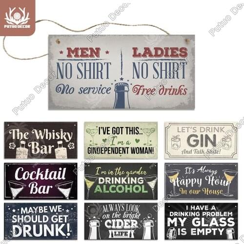 Putuo Decor Bar Signs Gifts Wood Wall Plaque Decorative Plaques In Bar Door Pub Club Welcome Sign In Wall Decoration