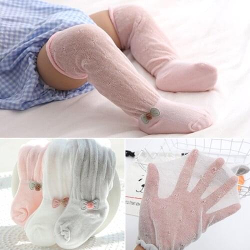 Baby Mesh Socks Summer Lace Newborn Toddler Cotton Girls Boys Long Socks Infant Anti-mosquito Knee High Sock Newborn Gift