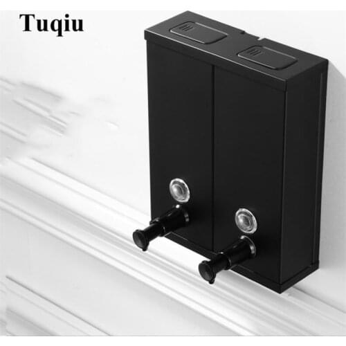 Black Bathroom Soap Dispenser 304 Stainless Steel Liquid Shampoo 2400 ml Nail or Nail free hotel products