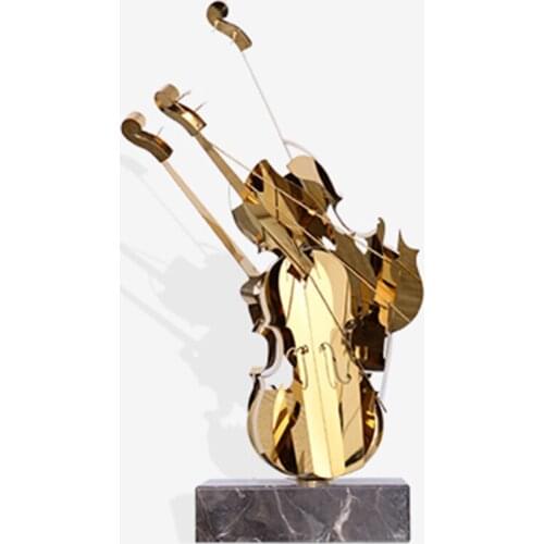 Dali Stainless Steel Iron Violin Shape Figurine Aesthetic Room Decor Home For Indoor Decoration