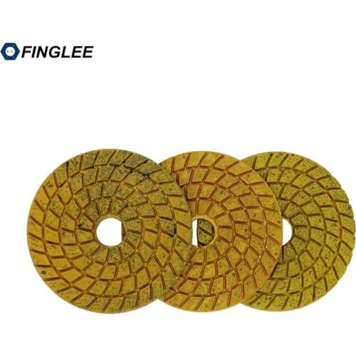 FINGLEE 3pcs/lot 100mm Super Aggressive Diam polishing pads copper bond marble granite grinding terrazzo fast grinding