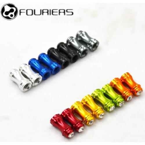 FOURIERS 2Pcs Mountain Bicycle Valve Cap VL-PE004 Aluminium Alloy AL6061-T6 Road Bicycle Accessories Tyre Tube French Valve Caps