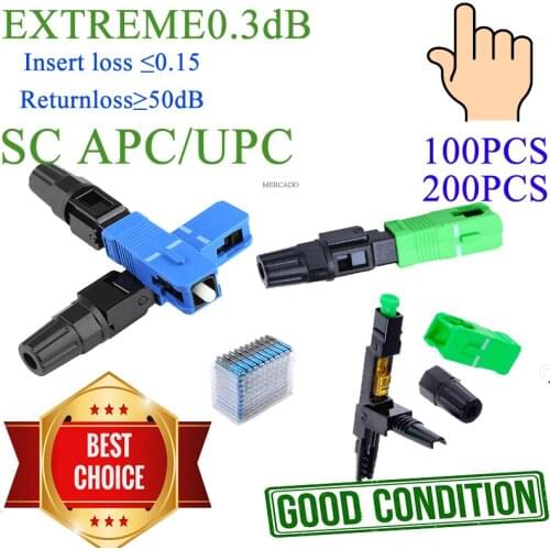 FTTH SC Single Mode SC Optic Fiber Quick Cold APC/UPC Fast Connector Embedded Fiber Optic Connector Quick Connector
