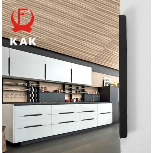 KAK 5pcs/lot Black Hidden Cabinet Handles Zinc Alloy Kitchen Cupboard Pulls Drawer Knobs Furniture Bedroom Door Handle Hardware