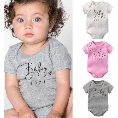 Fashion Baby Coming Soon 2021 Printed Jumpersuit Summer Newborn Kids Toddler Romper Unisex Baby Comfortable Soft bodysuit 2483