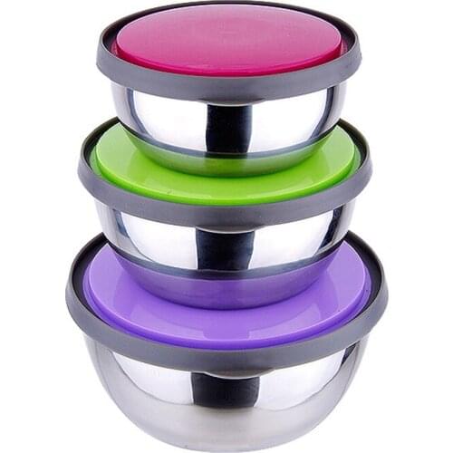 Lunch Box 3Pcs Stainless Steel Seal Bowl with Lid Food Storage Box Container Kitchen Tool Lunch Box