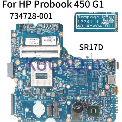 KoCoQin Laptop motherboard For HP Probook 440 G1 450 G1 Mainboard 12241-1 48.4YW05.011 734087-001 734728-601 734087-501 SR17D